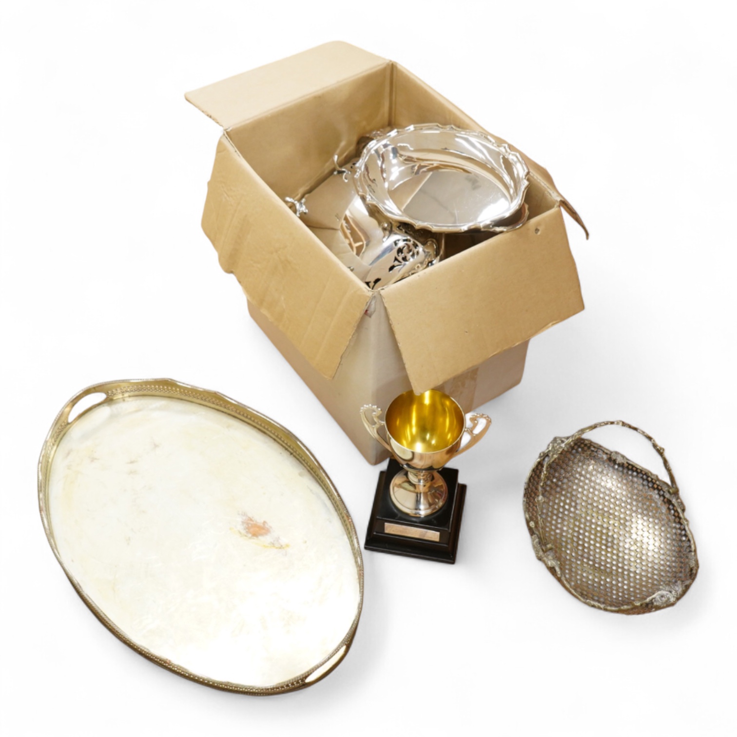 A collection of silver plated ware